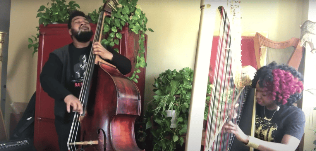 Photo of set Brandee Younger & Dezron Douglas.