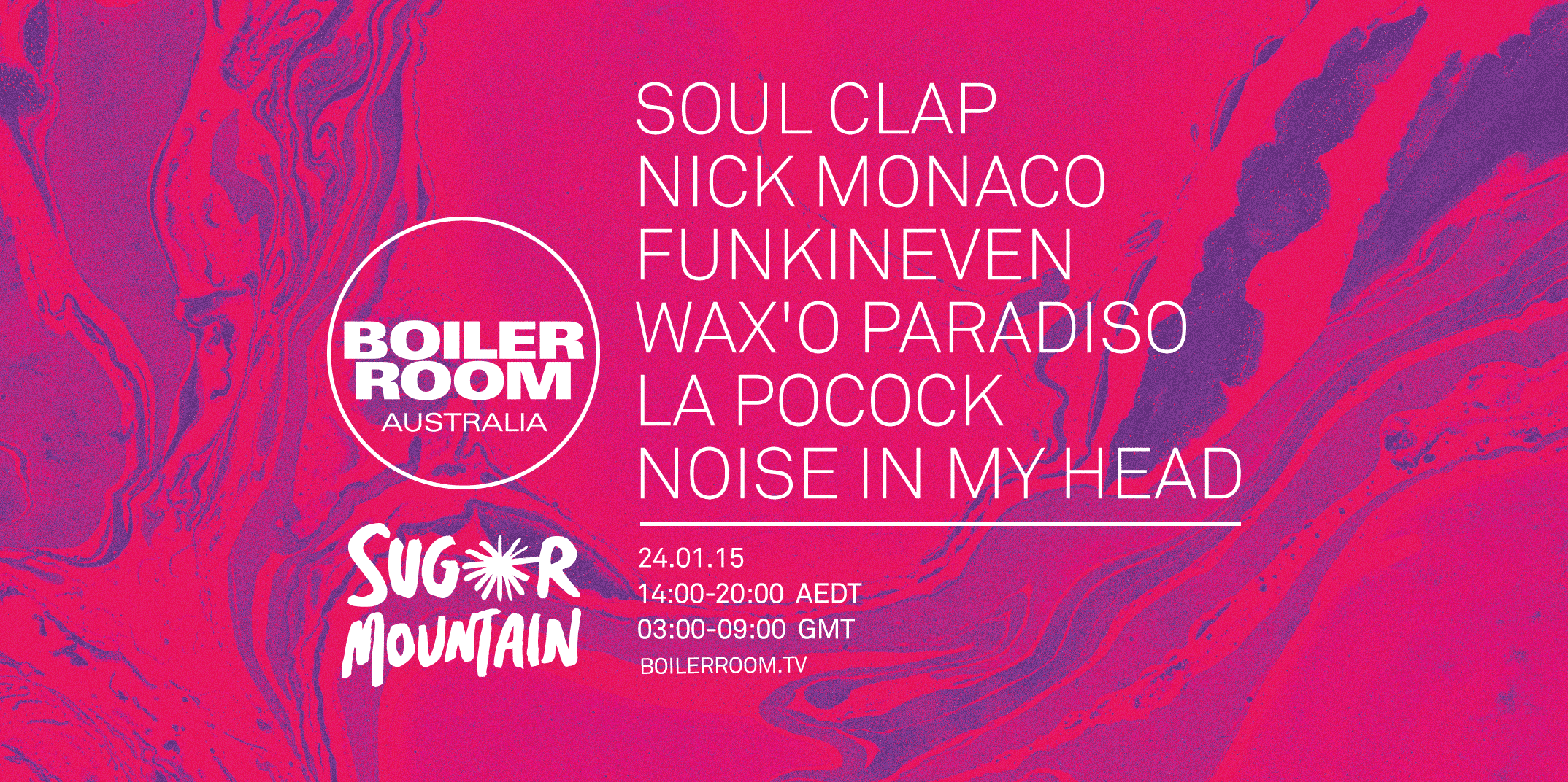 Boiler Room x Sugar Mountain flyer