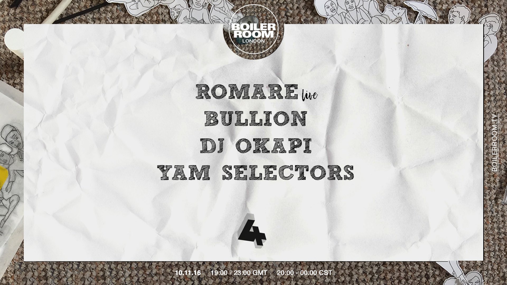 London: Romare, Bullion, DJ Okapi, YAM Selectors flyer