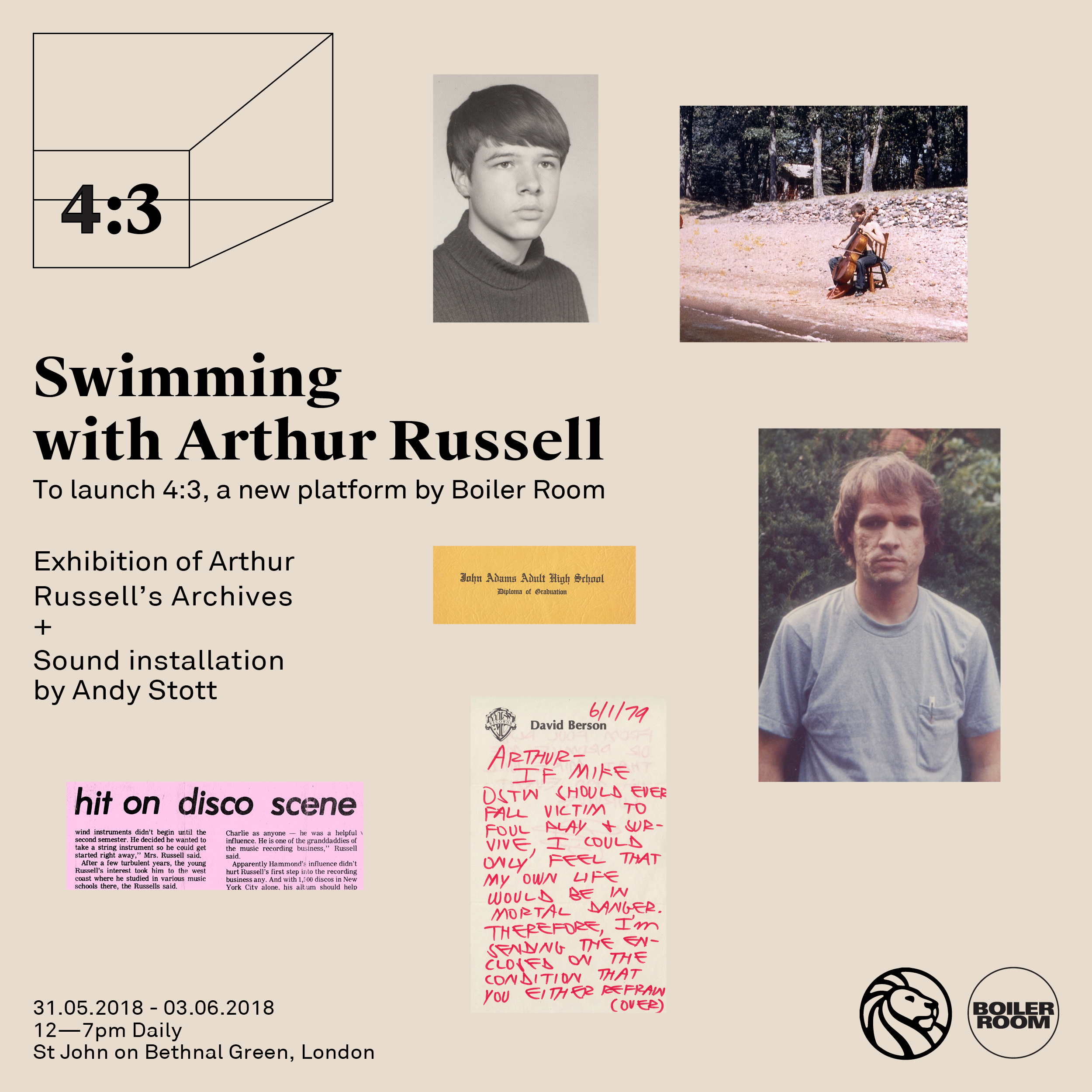 Swimming with Arthur Russell - Exhibition flyer