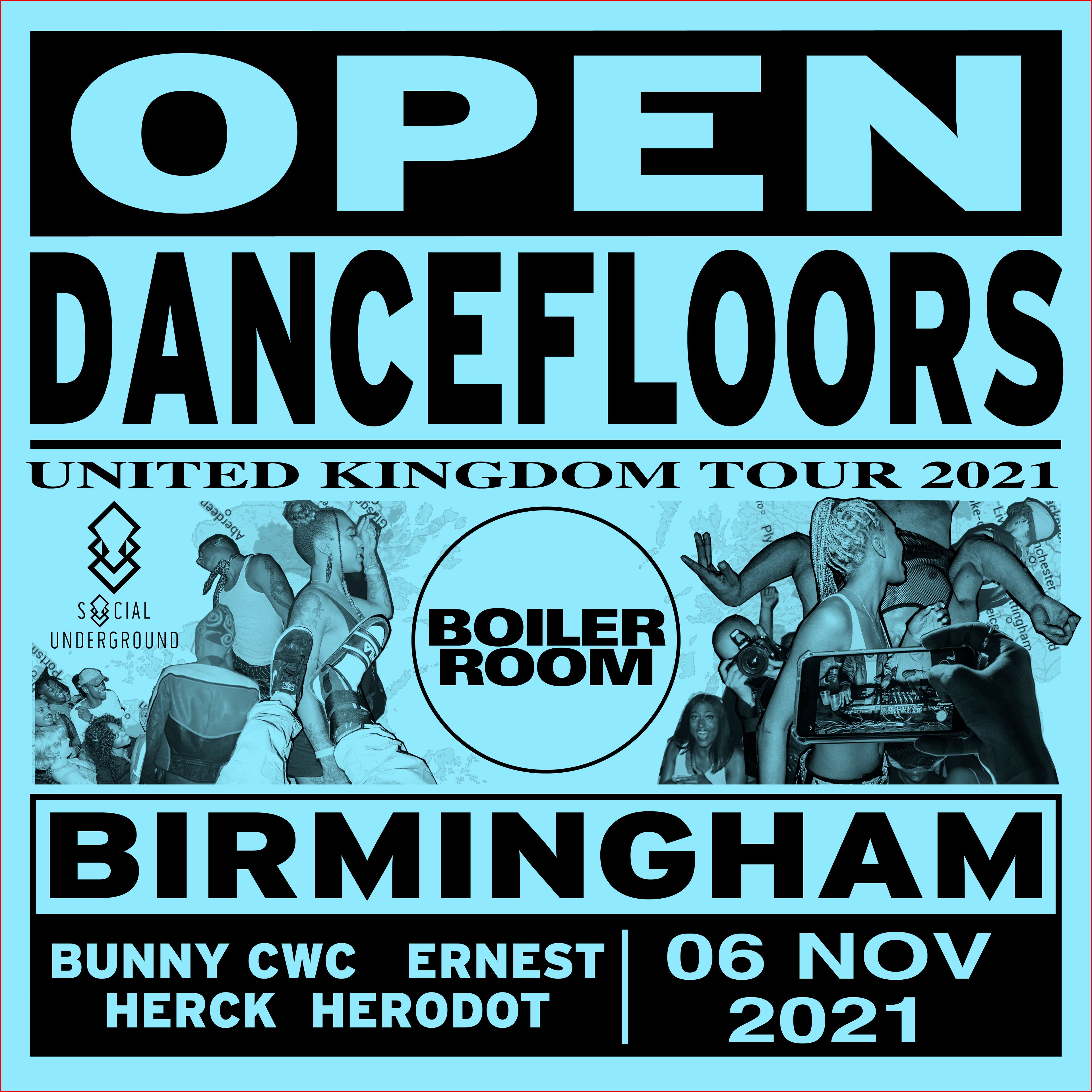 Open Dancefloors | Birmingham flyer