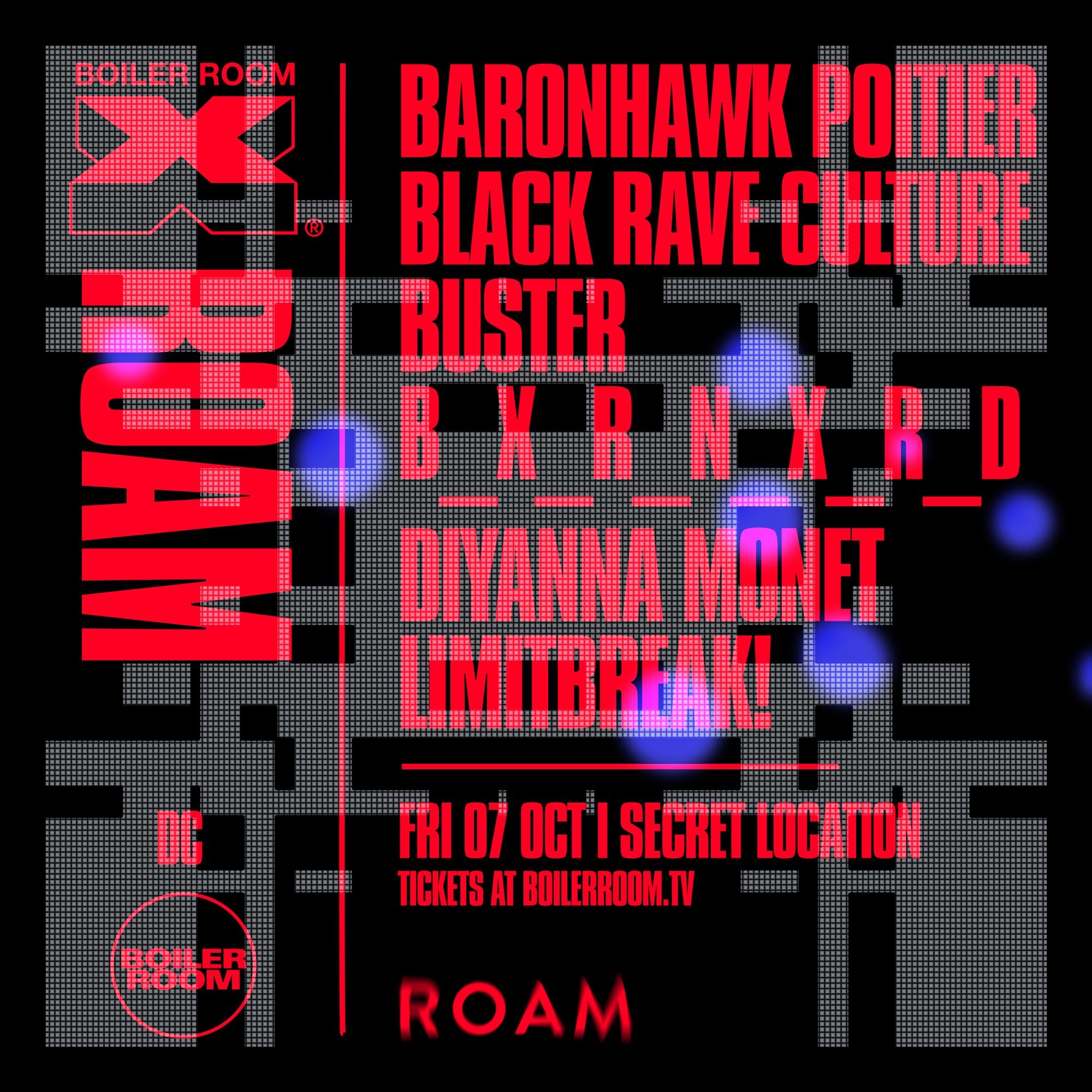Boiler Room X ROAM: DC flyer