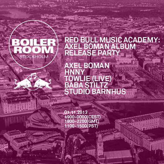 Flyer for event Red Bull Music Academy: Axel Boman Album Release Party.