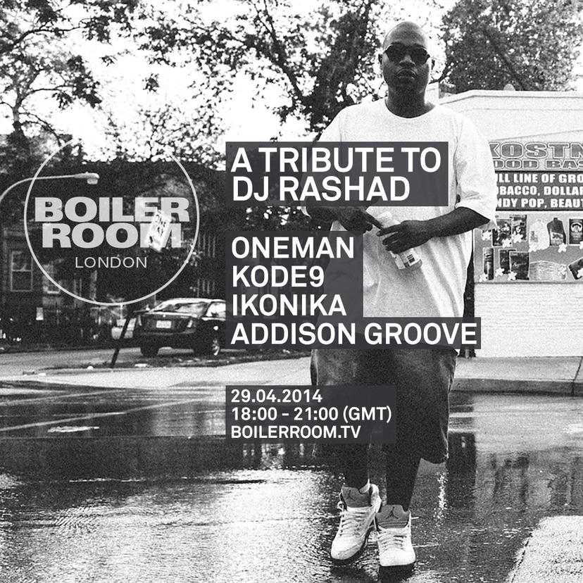 Flyer for event London: A Tribute to DJ Rashad.