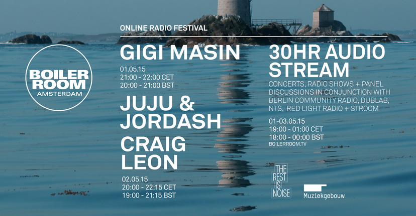 Flyer for event Amsterdam: Online Radio Festival.