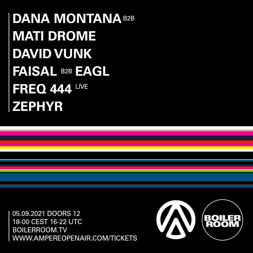 Flyer for event Boiler Room x Ampere Open Air 2021.