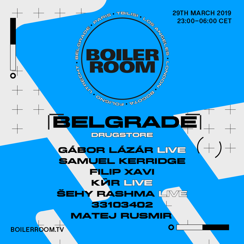 Flyer for event Boiler Room Belgrade: Drugstore.