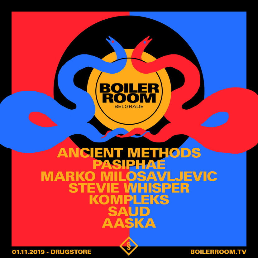 Flyer for event Boiler Room Belgrade: Drugstore.