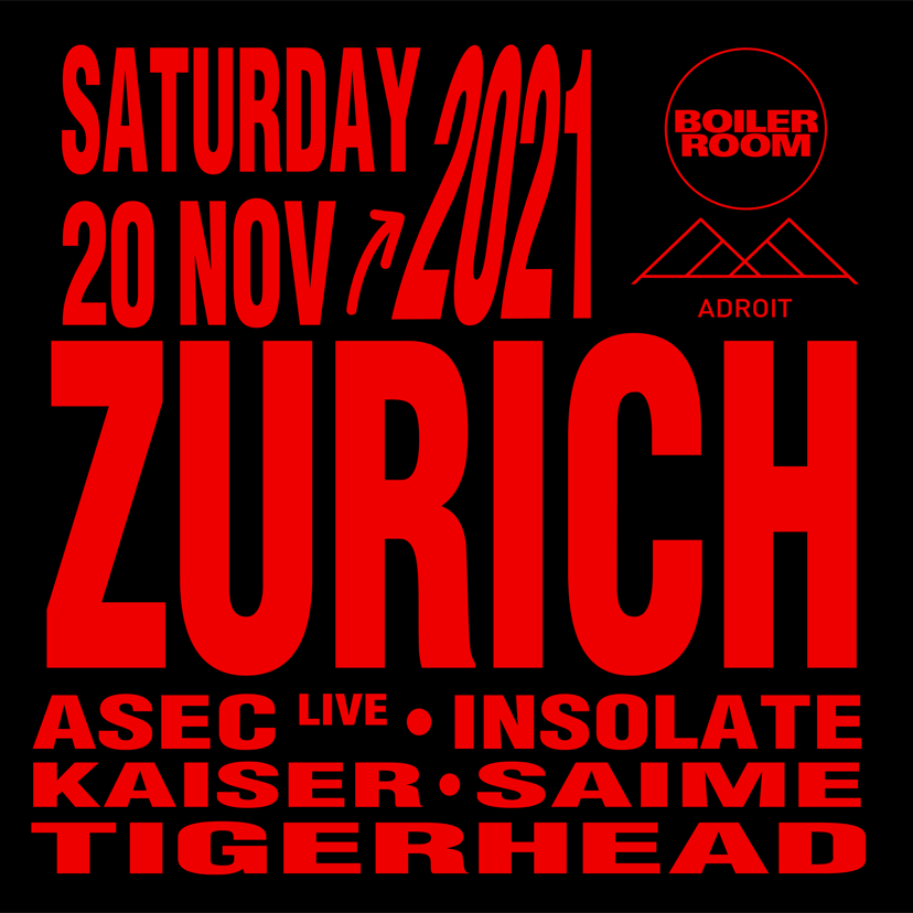 Flyer for event Boiler Room: Zürich.